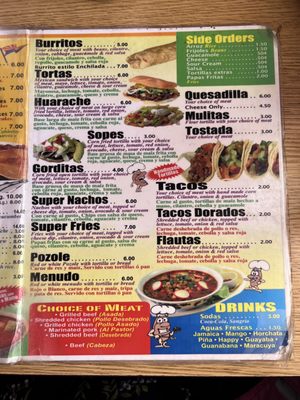 El Snappy Mexican Food And More menu 1